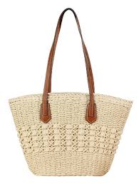 Hollen Scarf Wrapped Straw Tote Bag